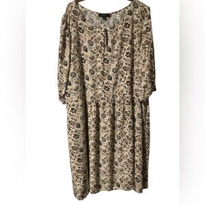 Ellos Dress Size 2X Flowy Balloon Sleeves Summer Midi Soft